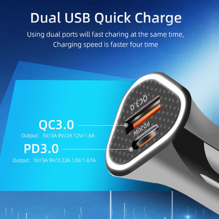 Caricatore auto 38W USB-C PD 20W + QC3.0 con cavo Micro USB 1 m