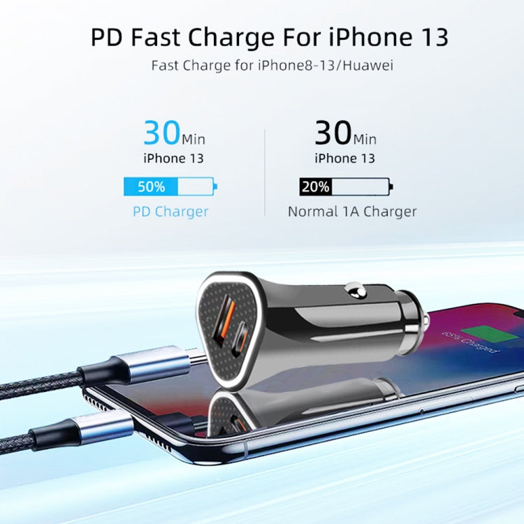 Caricatore auto 38W USB-C PD 20W + QC3.0 con cavo Micro USB 1 m