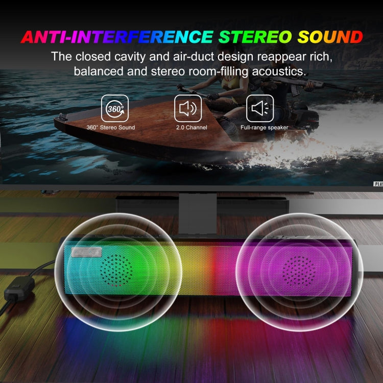 Soundbar USB 10W con luce RGB per PC e smartphone