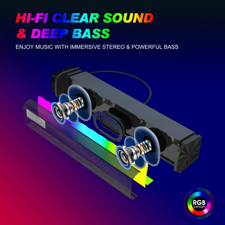 Soundbar USB 10W con luce RGB per PC e smartphone