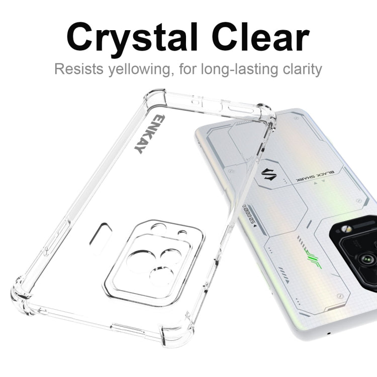 ENKAY Custodia per telefono antiurto in TPU trasparente, For Xiaomi Black Shark 5 Pro, For Xiaomi 12 Lite