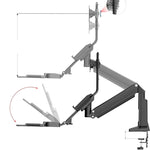 Supporto ergonomico per monitor 19-27" con vassoio tastiera