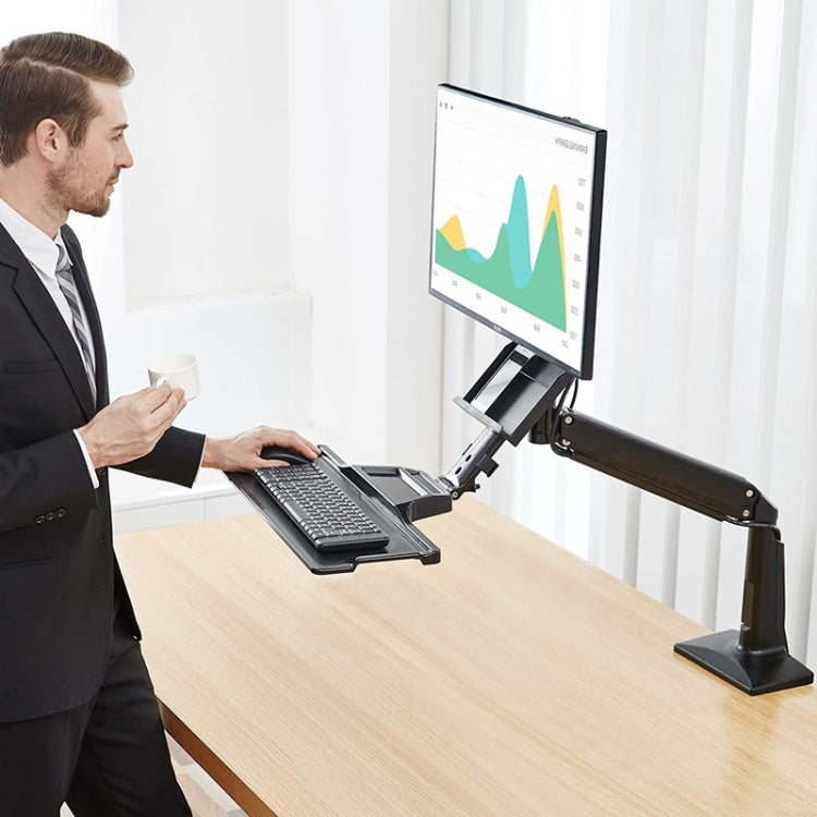 Supporto ergonomico per monitor 19-27" con vassoio tastiera