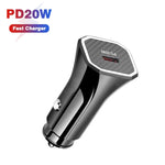 Caricabatteria auto USB-C PD20W con cavo Type-C a 8 pin