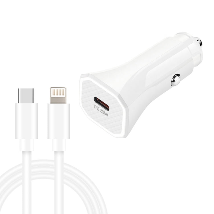 Caricabatteria auto USB-C PD20W con cavo Type-C a 8 pin