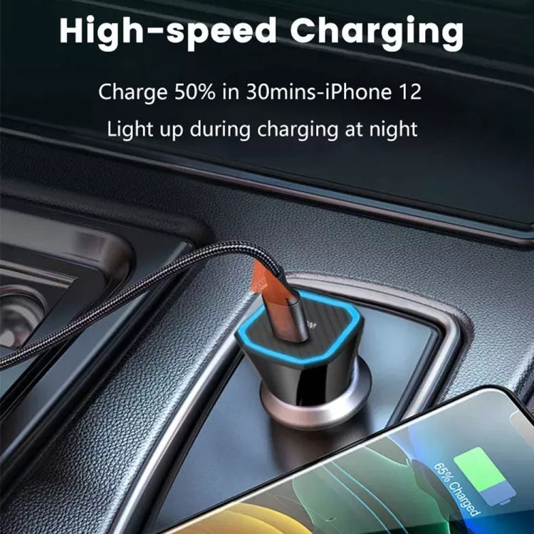 Caricabatteria auto USB-C PD20W con cavo Type-C a 8 pin