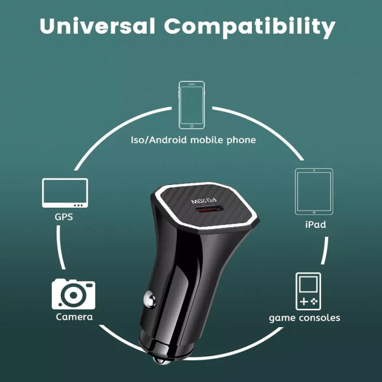 Caricabatteria auto USB-C PD20W con cavo Type-C a 8 pin
