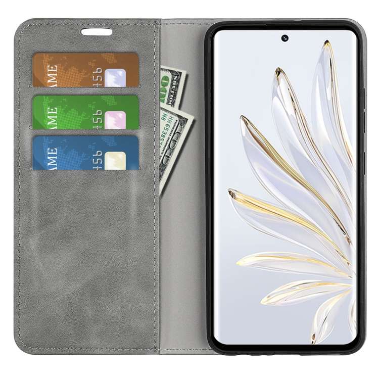 Per HuaWei Honor 70 Custodia per telefono in pelle con aspirazione magnetica retro-pelle, For Honor 70