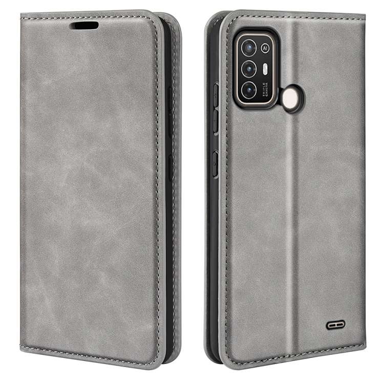 Per ZTE Blade A52 Custodia per telefono in pelle con aspirazione magnetica retro-pelle, For ZTE Blade A52
