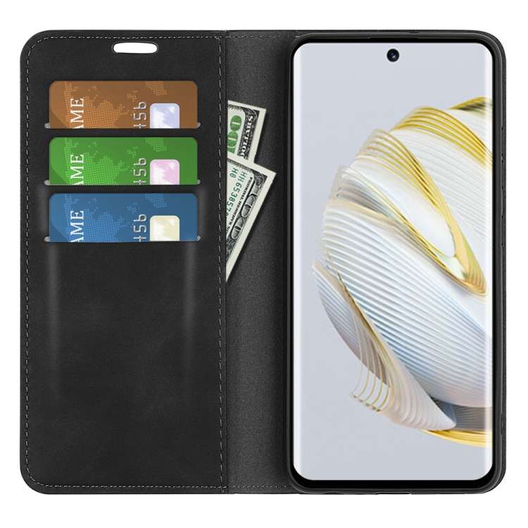Per Huawei Nova 10 Pro Custodia in pelle con ventosa magnetica retro-skin, For Huawei Nova 10 Pro