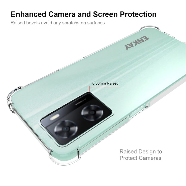 ENKAY Custodia per telefono antiurto in TPU trasparente, For OPPO A57 4G Global, For Realme C30 4G