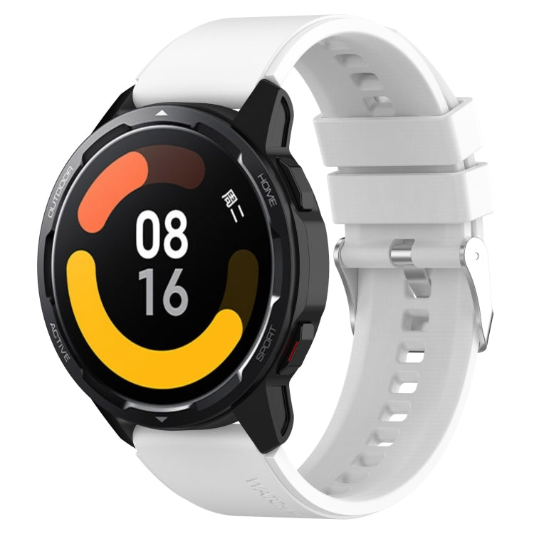 Cinturino in silicone a testa sporgente con fibbia argentata, For Samsung Galaxy Watch4 Classic 42mm/46mm 20mm, For Samsung Galaxy Watch3 41mm 20mm
