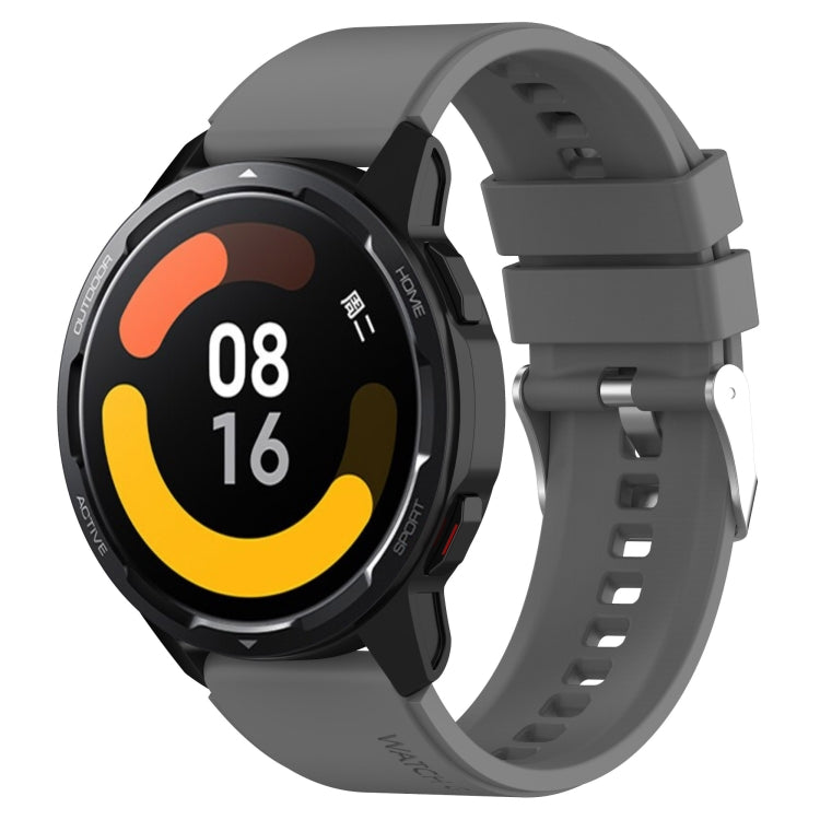 Cinturino in silicone a testa sporgente con fibbia argentata, For Samsung Galaxy Watch4 Classic 42mm/46mm 20mm, For Samsung Galaxy Watch3 41mm 20mm