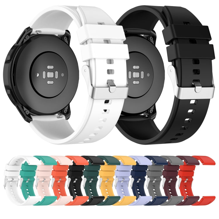 Cinturino in silicone a testa sporgente con fibbia argentata, For Samsung Galaxy Watch Active2 40mm/44mm 20mm, For Samsung Galaxy Watch Active 40mm 20mm