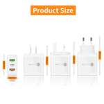 Caricabatterie 45W PD + 2 porte USB QC3.0 con cavo Micro USB