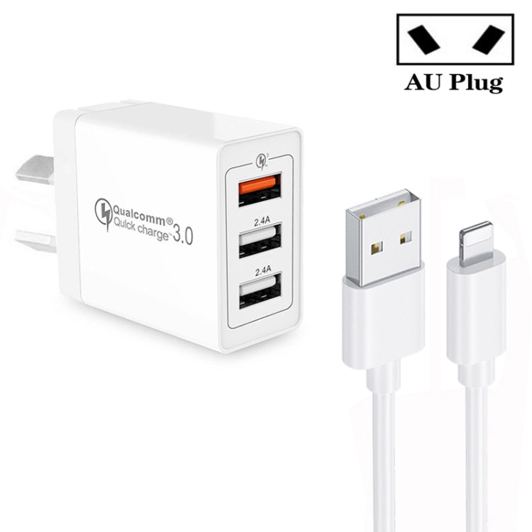 Caricabatterie rapido 30W con doppia USB e cavo 8 pin Apple