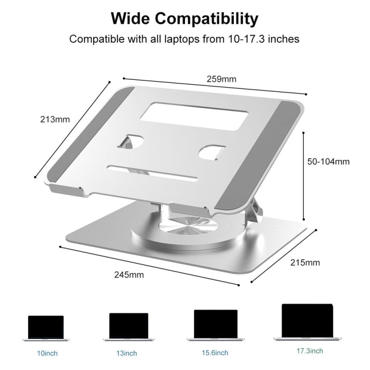 Supporto portatile per laptop regolabile in alluminio