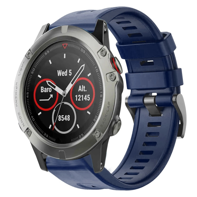 Cinturino in silicone con fibbia metallo per Garmin Fenix 5 Plus