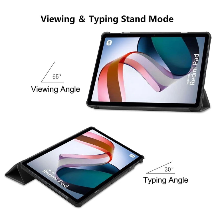 Per Xiaomi Redmi Pad 10,61 pollici ENKAY Tri-fold Custer Texture Custodia Smart con supporto in pelle, For Xiaomi Redmi Pad 10.61 inch