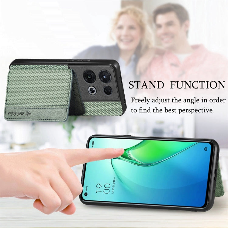 Per OPPO Reno 8 Pro Custodia per telefono con borsa magnetica in fibra di carbonio