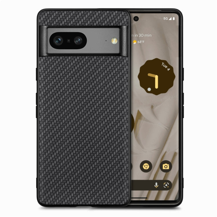 Per la custodia del telefono con cover posteriore in pelle con texture in fibra di carbonio Google Pixel 7, For Google Pixel 7