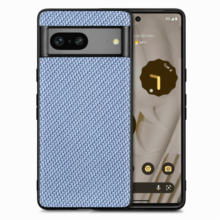 Per la custodia del telefono con cover posteriore in pelle con texture in fibra di carbonio Google Pixel 7, For Google Pixel 7