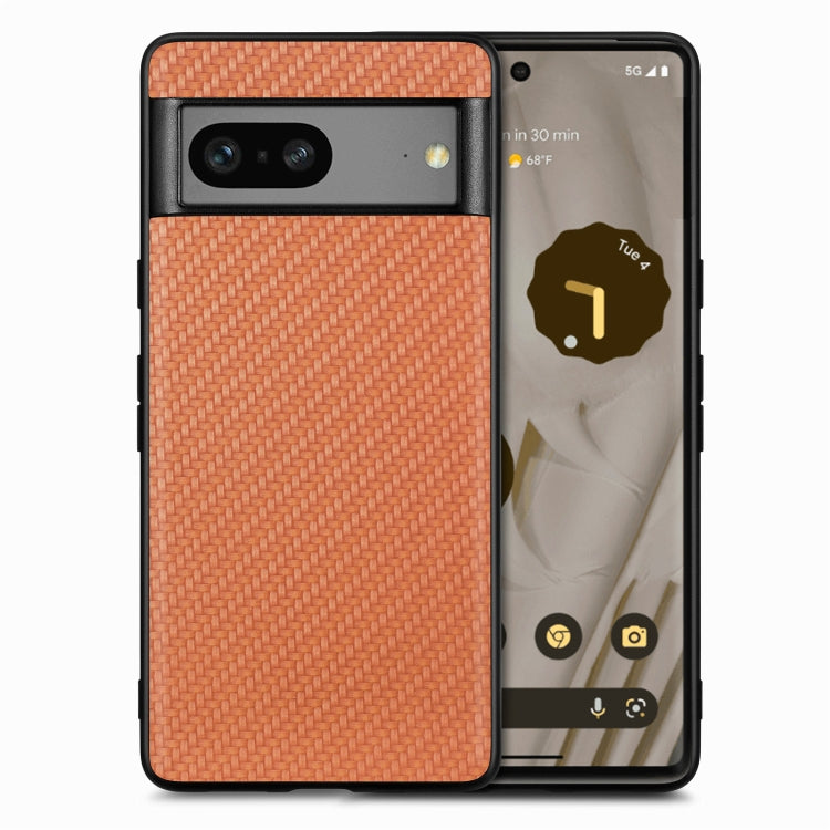 Per la custodia del telefono con cover posteriore in pelle con texture in fibra di carbonio Google Pixel 7, For Google Pixel 7