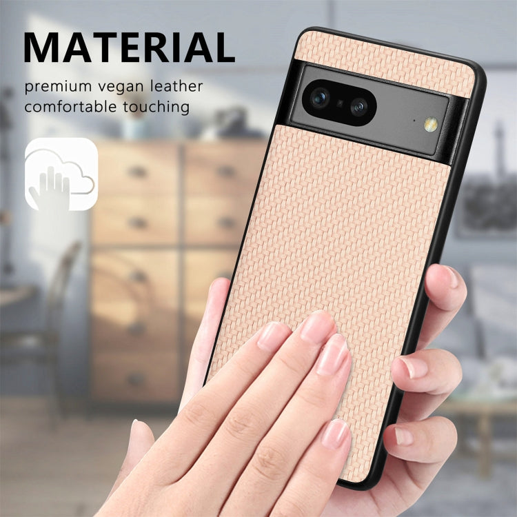 Per la custodia del telefono con cover posteriore in pelle con texture in fibra di carbonio Google Pixel 7, For Google Pixel 7