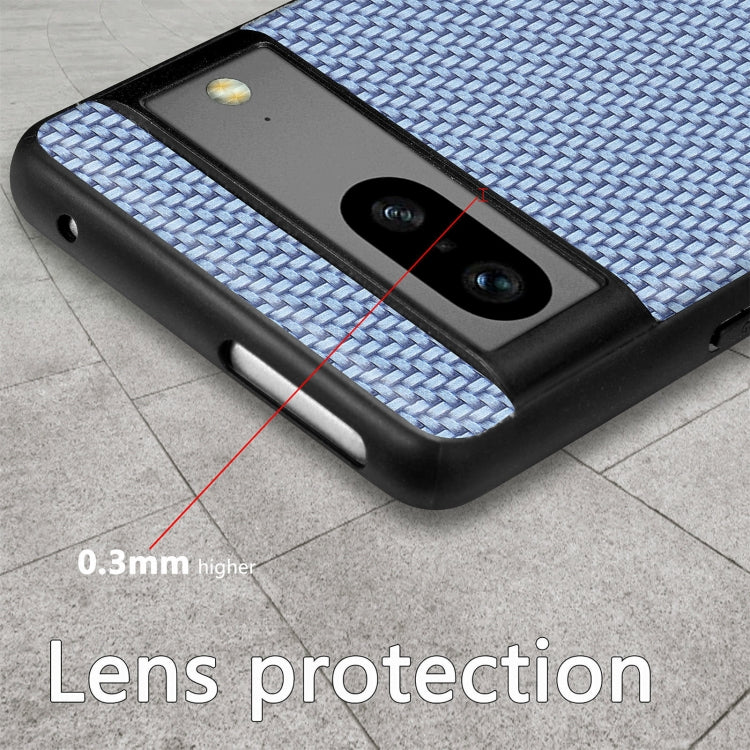 Per la custodia del telefono con cover posteriore in pelle con texture in fibra di carbonio Google Pixel 7, For Google Pixel 7