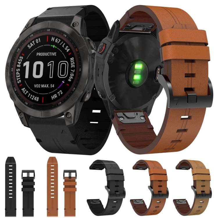 Cinturino QuickFit 22mm in Pelle per Garmin Fenix 7 Solar Marrone