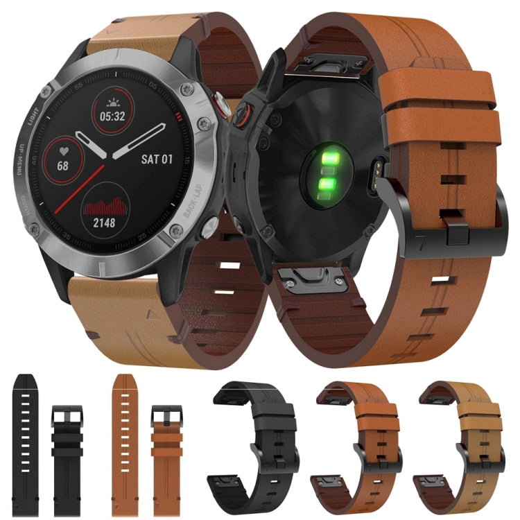 Cinturino in pelle 22 mm per Garmin Fenix 6 e 5
