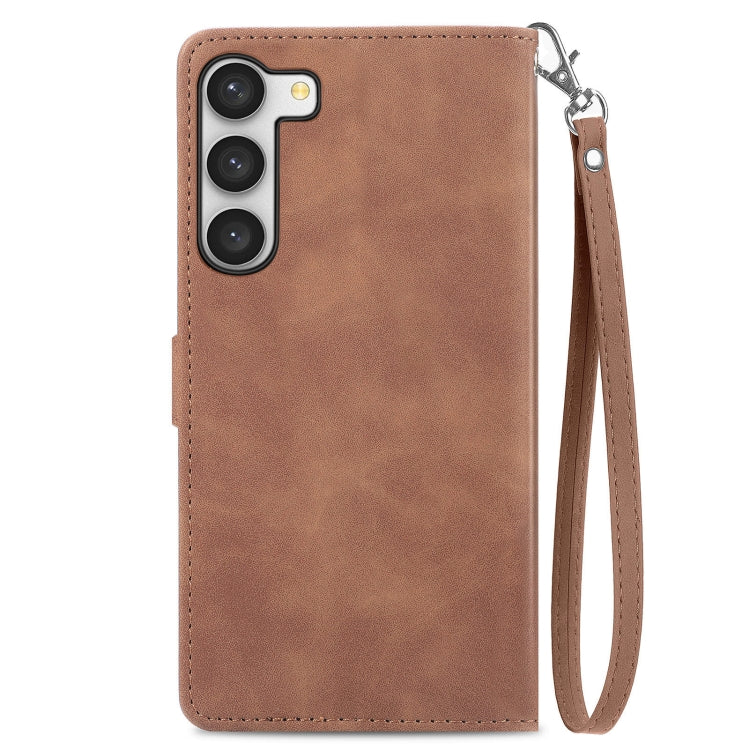 Custodia portafoglio in pelle con cerniera per Samsung Galaxy S23