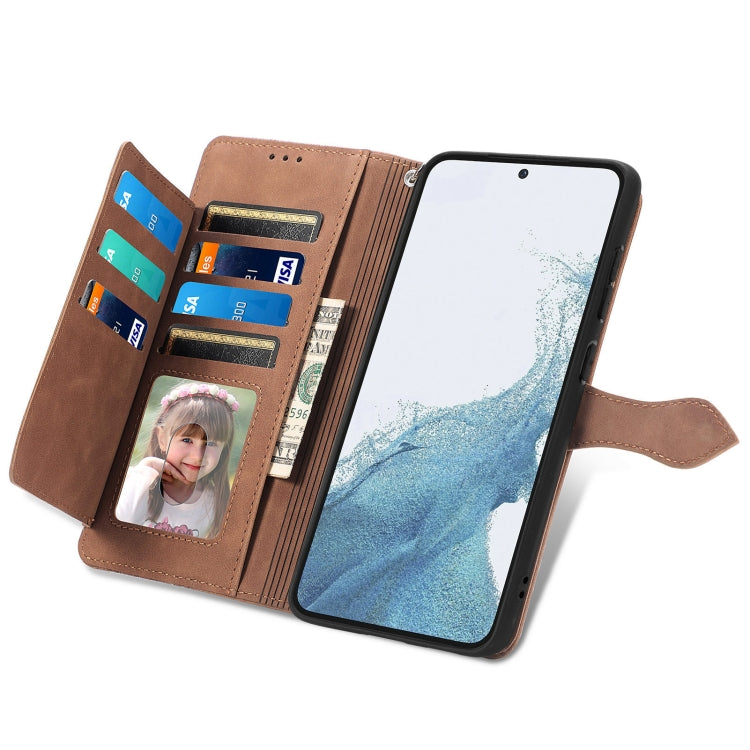 Custodia portafoglio in pelle con cerniera per Samsung Galaxy S23