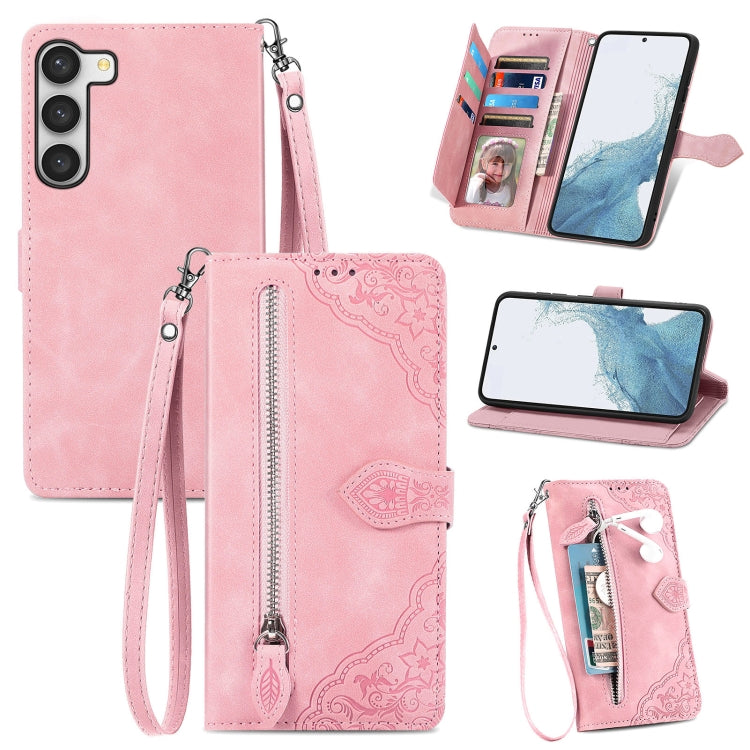 Custodia portafoglio in pelle con cerniera per Samsung Galaxy S23