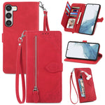 Custodia portafoglio in pelle con cerniera per Samsung Galaxy S23