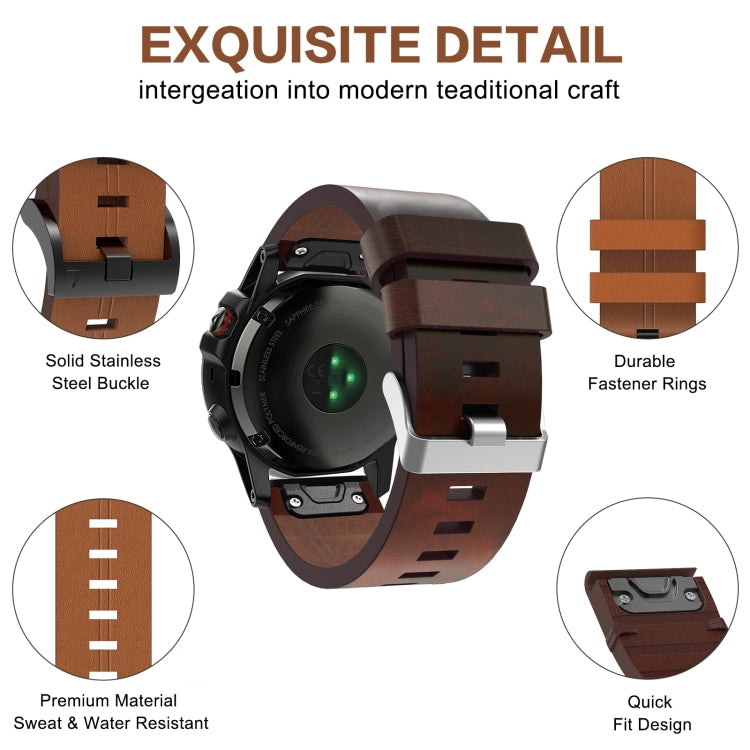Cinturino in pelle 26 mm per Garmin Descent MK2i