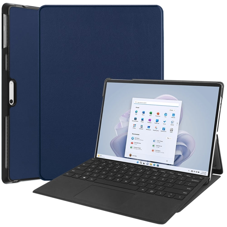 Per Microsoft Surface Pro 9 JUNSUNMAY Custer Custodia per tablet in pelle con supporto a 3 pieghe in tinta unita