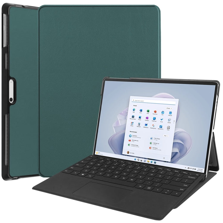 Per Microsoft Surface Pro 9 JUNSUNMAY Custer Custodia per tablet in pelle con supporto a 3 pieghe in tinta unita