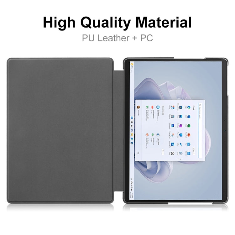 Per Microsoft Surface Pro 9 JUNSUNMAY Custer Custodia per tablet in pelle con supporto a 3 pieghe in tinta unita