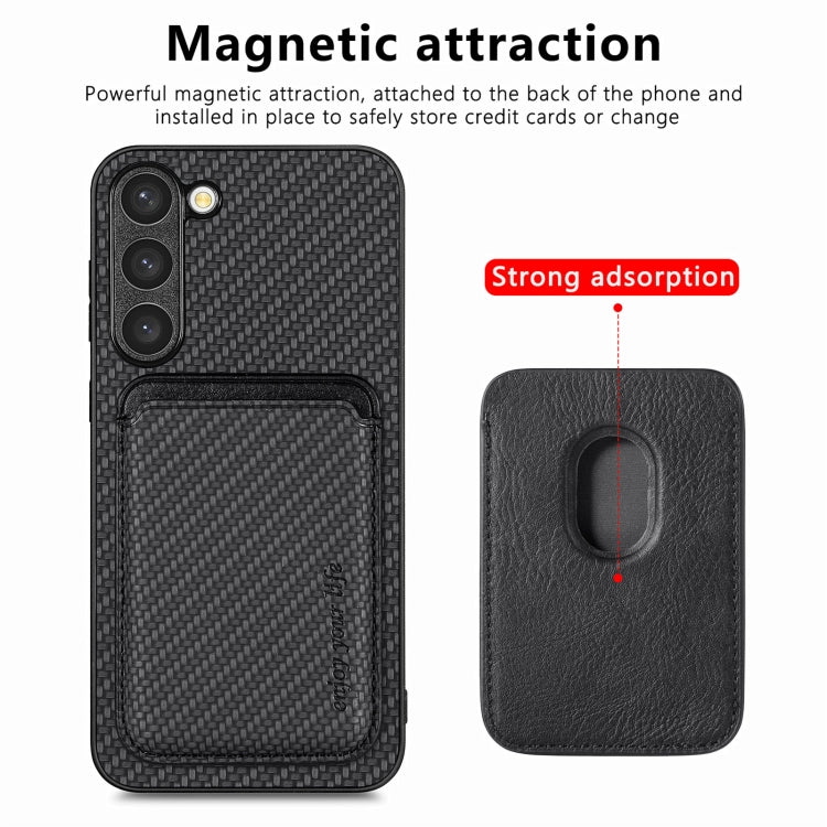 Custodia portafoglio in pelle fibra di carbonio per Galaxy S23 Ul