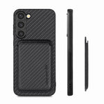 Custodia portafoglio in pelle fibra di carbonio per Galaxy S23 Ul