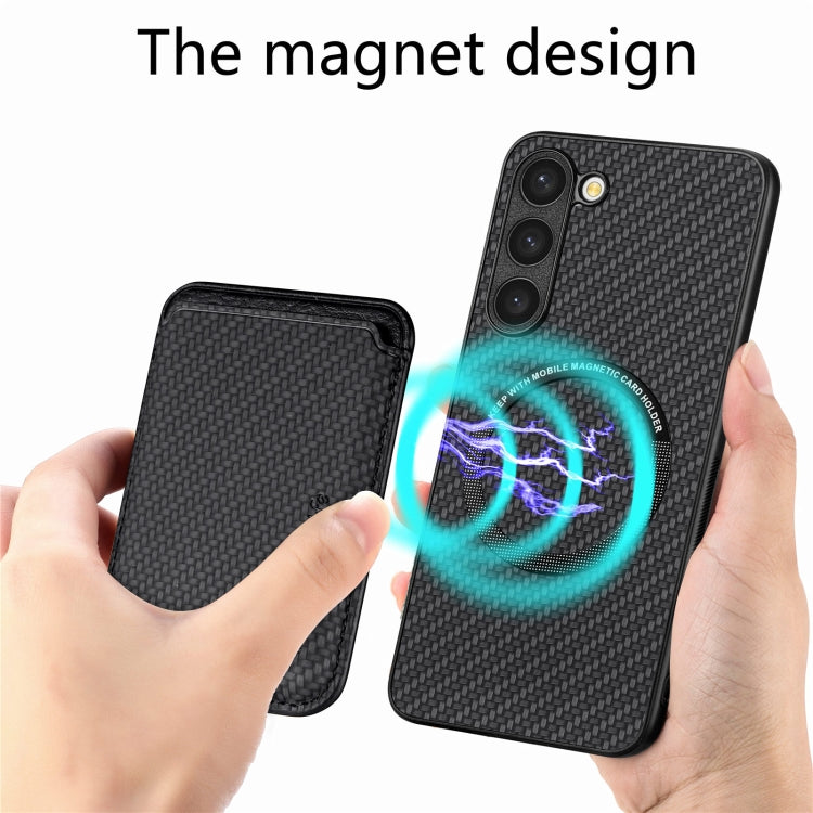 Custodia portafoglio in pelle fibra di carbonio per Galaxy S23 Ul