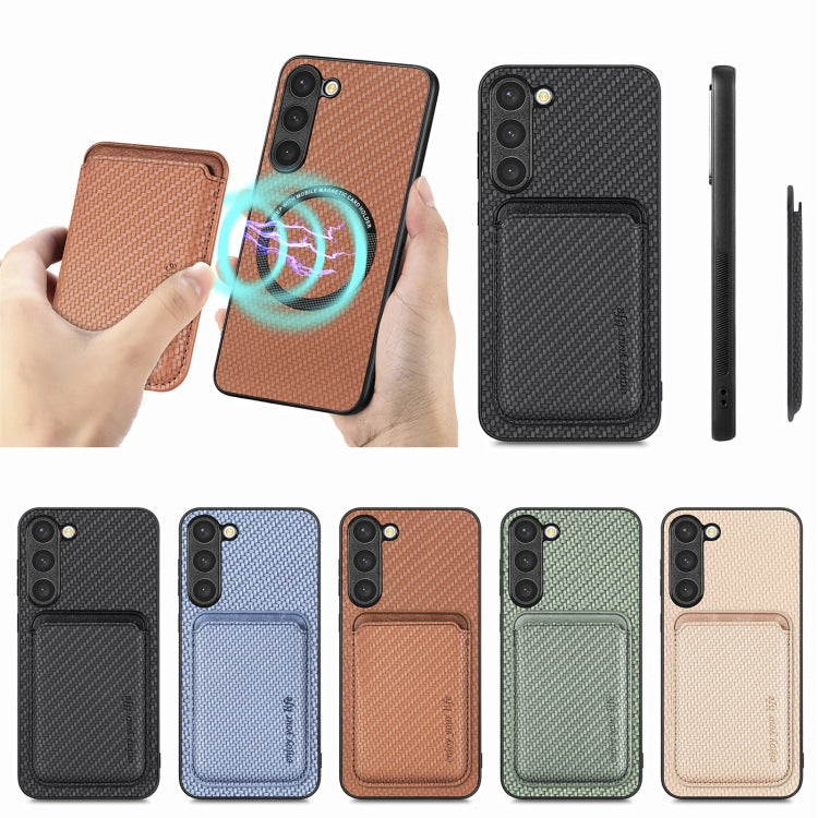Custodia portafoglio in pelle fibra di carbonio per Galaxy S23 Ul