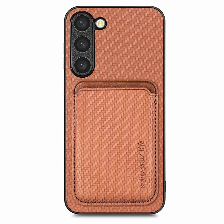 Custodia portafoglio in pelle fibra di carbonio per Galaxy S23 Ul