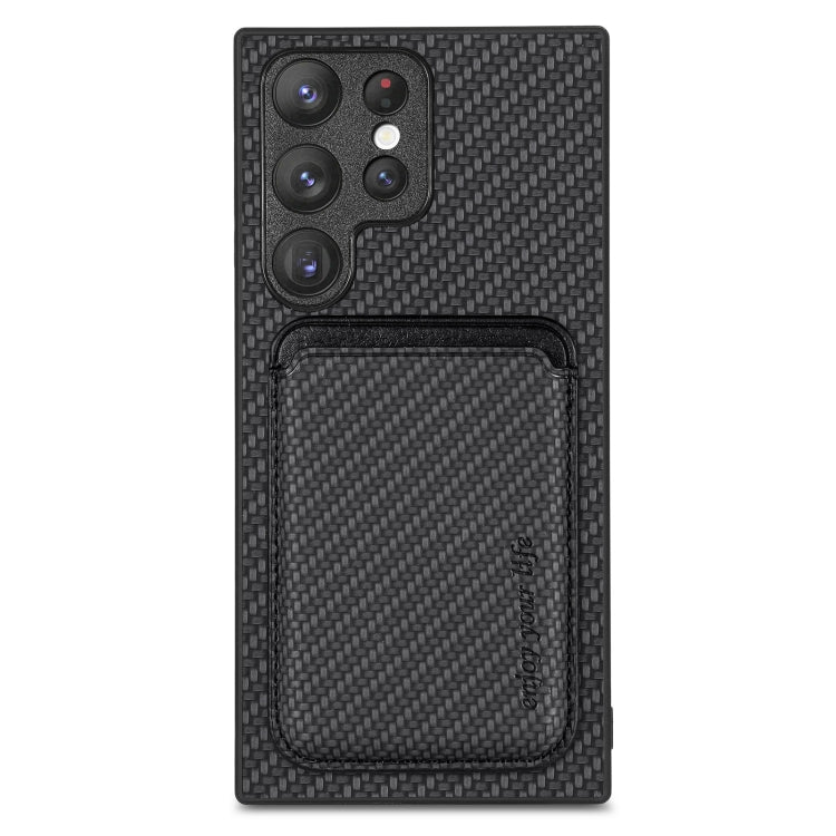Custodia portafoglio in pelle fibra di carbonio per Galaxy S23 Ul