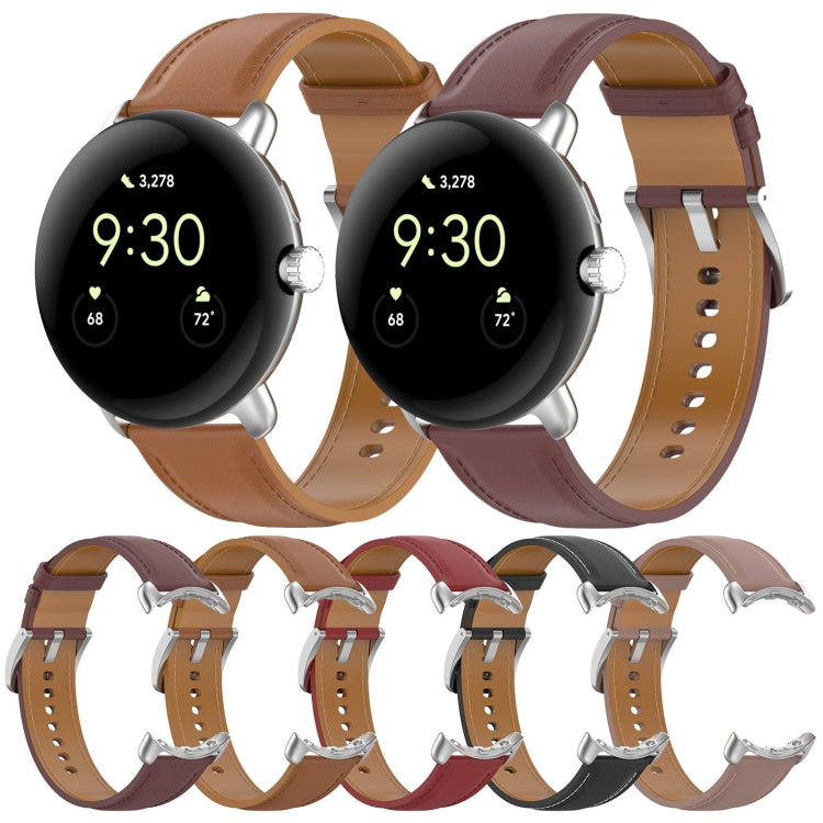 Cinturino in pelle cucito per Google Pixel Watch 41mm