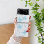 Custodia TPU glitter farfalla per Samsung Galaxy Z Flip4