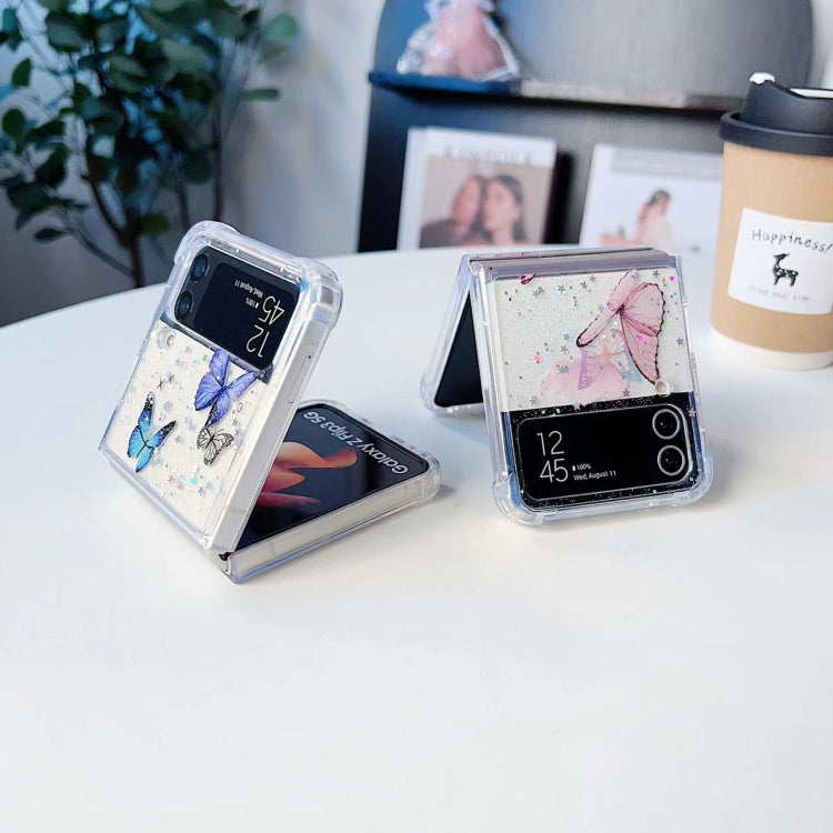 Custodia TPU glitter farfalla per Samsung Galaxy Z Flip4