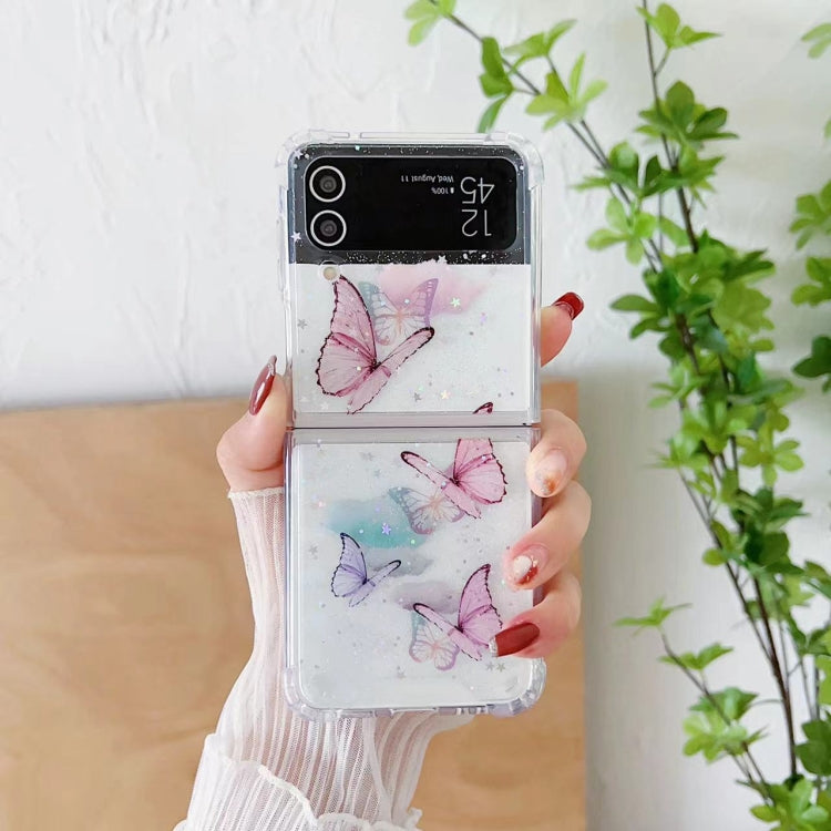 Custodia TPU glitter farfalla per Samsung Galaxy Z Flip4