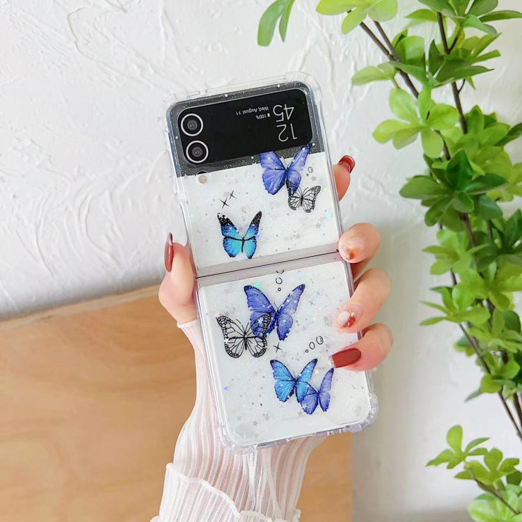 Custodia TPU glitter farfalla per Samsung Galaxy Z Flip4